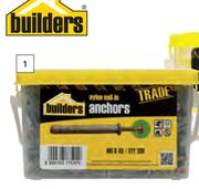 Builders 200-Pack Nylon Nail-In Anchors 704505-5mm X 45mm