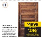 Horizontal Pine Pivot Door 653663