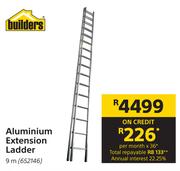 Builders Aluminium Extension Ladder 652146-9m