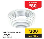 10m 3 Core 1.5mm Cabtyre White