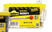Builders 200 Pack Plastic Nail In Anchors 6mm x 35mm