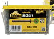 Builders 200 Pack Nylon Nail In Anchors 6mm x 55mm