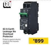 CBI 63A Earth Leakage No Overload Protector