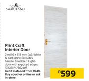 Swartland Print Craft Interior Door