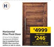 Horizontal Pine Pivot Door