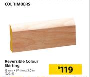 Col Timbers Reversible Colour Skirting 13mm x 67mm x 3.0m