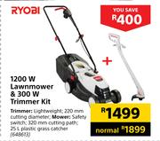 Ryobi 12000W Lawnmover & 300 W Trimmer Kit 648613
