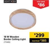 Lightworx 18W Wooden Border Ceiling Light 773489