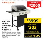 Megamaster Crusade Series 3-Burner Patio Gas Braai 784949