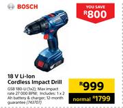 Bosch 18V Li-Ion Cordless Impact Drill