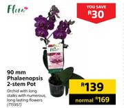 Flora 90mm Phalaenopsis 2 Stem Pot