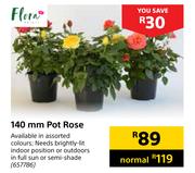 Flora 140mm Pot Rose 