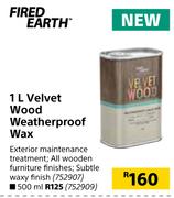 Fired Earth Velvet Wood Weatherproof Wax-500ml