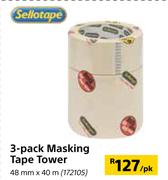 Sellotape 3-Pack Masking Tape Tower 48mm x 40m-Per Pack