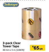 Sellotape 3-Pack Clear Tower Tape 48mm x 5m-Per Pack