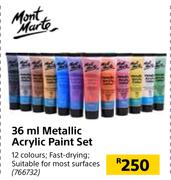 Mont Marte 36ml Metallic Acrylic Paint Set