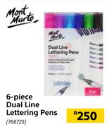 Mont Marte Dual Line Lettering Pens-6 Pieces