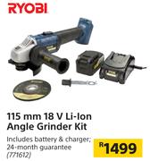 Ryobi 115 mm 18 V Li-Ion Angle Grinder Kit
