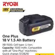 Ryobi One Plus 18 V 1.5 Ah Battery XB-1500