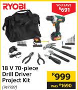 Ryobi 18 V 70-Piece Drill Driver Project Kit