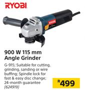 Ryobi 900 W 115 mm Angle Grinder G-915