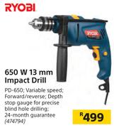 Ryobi 650 W 13 mm Impact Drill PD-650