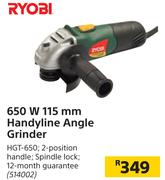 Ryobi 650 W 115 mm Handyline Angle Grinder HGT-650