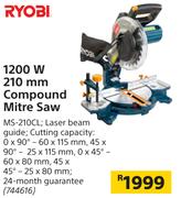 Ryobi 1200 W 210 mm Compound Mitre Saw MS-210CL