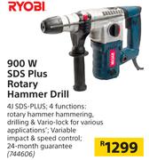Ryobi 900 W SDS Plus Rotary Hammer Drill 4J SDS-PLUS