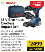 Bosch 18 V Brushless Cordless Impact Drill GSB 18 V-50