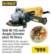 Dewalt 950 W 115 mm Angle Grinder Plus 10 Discs DWE4114CD-ZA