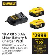 Dewalt 18 V XR 5.0 Ah Li-Ion Battery & Charger Pack DCB115P2