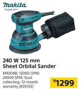 Makita 240 W 125 mm Sheet Orbital Sander M9204B