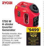 Ryobi 1750W 4 Stroke Inverter Generator