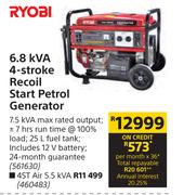 Ryobi 6.8 KVA 4 Stroke Recoil Start Petrol Generator
