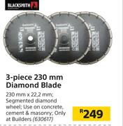 Blacksmith 3 Piece 230mm Diamond Blade-230mm x 22.2mm