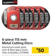 Blacksmith 6 Piece 115mm Metal Cutting Discs