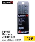 Blacksmith 5 Piece Masnonry Drill Bit Set-6mm x 100mm