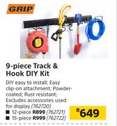 Grip 9 Piece Track & Hook Diy Kit