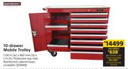 Mastercraft 10 Drawer Mobile Trolley-1.04m (w) x 460mm (d) x 1m (h)