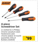 Grip 4 Piece Screwdriver Set