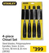 Stanley 4 Piece Chisel Set