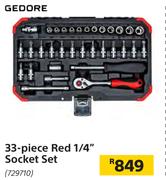 Gedore 33 Piece Red 1/4" Socket Set