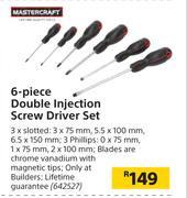 Mastercraft 6 Piece Double Injection Screwdriver Set