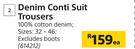 Beck Denim Conti Suit Trousers-Each