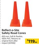 Reflect O Site Safety Road Cones-Each