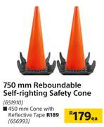 750mm Reboundable Self Righting Safety Cones-Each