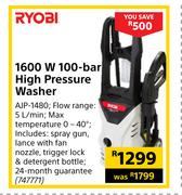 Ryobi 1600W 100 Bar High Pressure Washer