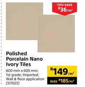 Polished Porcelain Nano Ivory Tiles 517023-Per Sqm