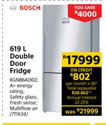 Bosch 619Ltr Double Door Fridge KGN86AI30X